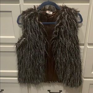 Faux Feather vest